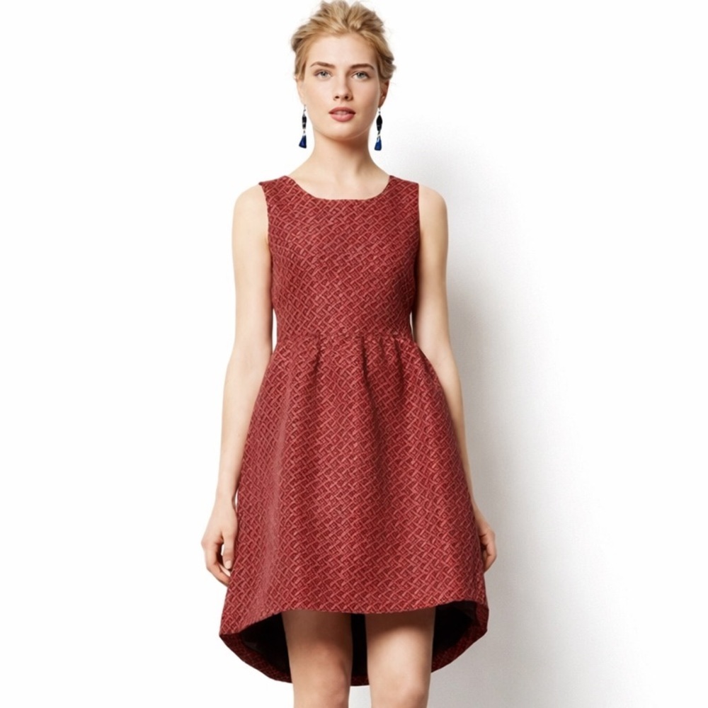 Anthropologie Lili Wang for Lili’s Closet Geo Jacquard Sleeveless Dress (131)
